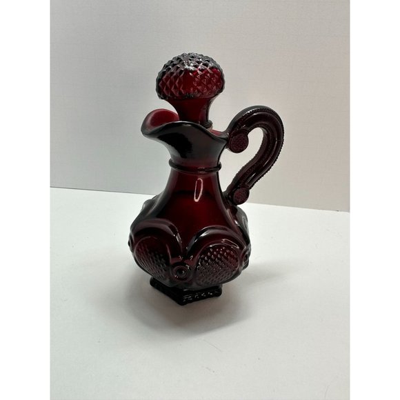 Vintage Avon 1876 Ruby red Cape Cod collection Cruet pitcher - Picture 2 of 5